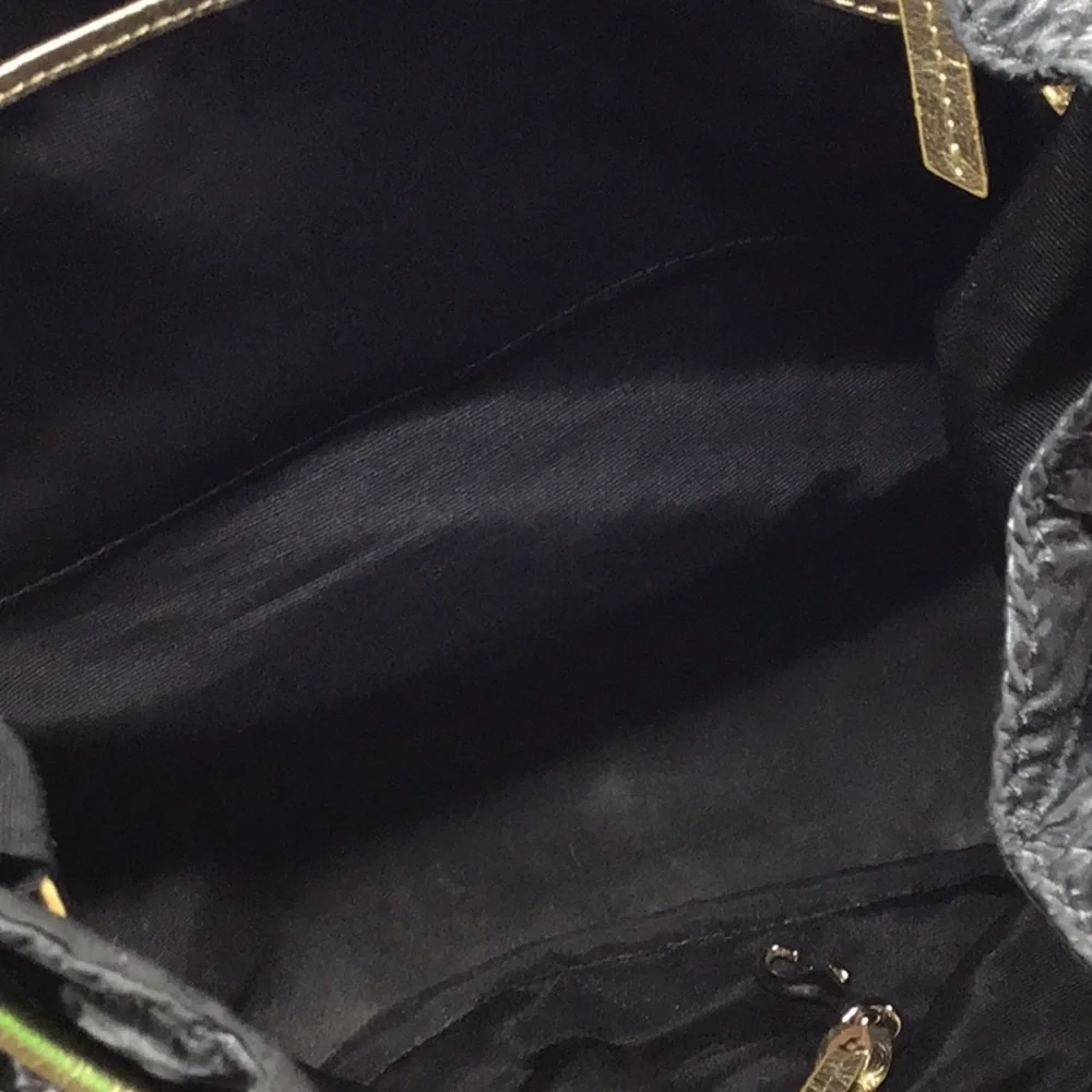 Dooney & Burke Quilted Black Gold Backpack - Picture 15 of 16